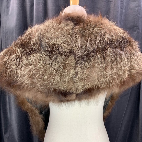 Vintage Joe Potzner Genuine Real Badger Fur Stole Wrap - Picture 3 of 7
